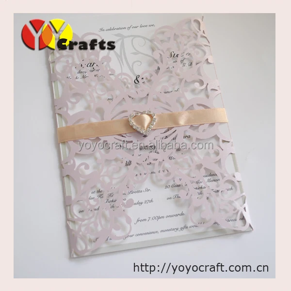 

lace flower handmade formal invitation card