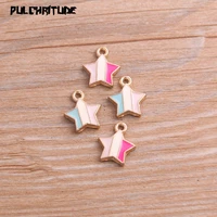 20pcs two color 1214mm alloy metal drop oil candy stars charms pendant for diy bracelet necklace jewelry making