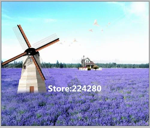 Вышивка для вышивки DIY Лаванда садовая ветряная мельница пейзаж наборы крестиком