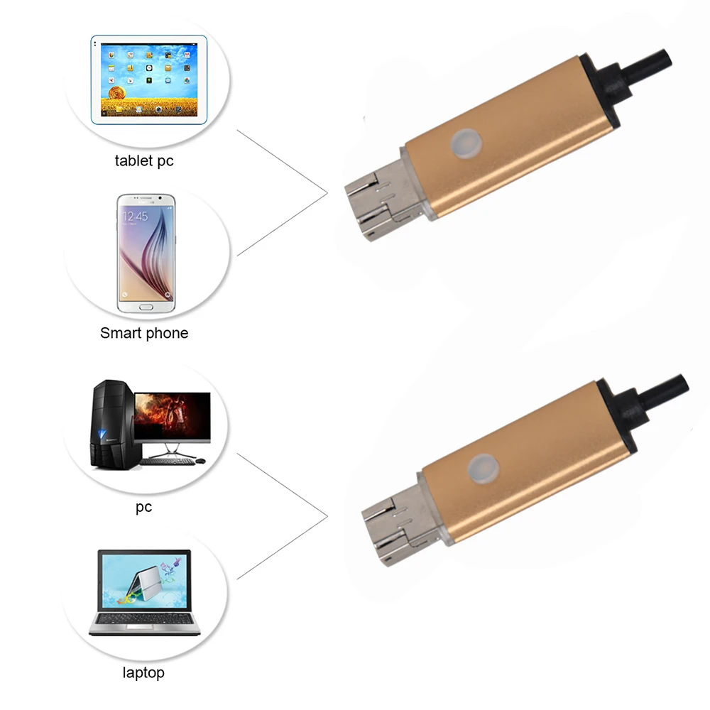 JCWHCAM 2017 Новый 7 мм 2 в 1 Android USB эндоскоп камера 5 м Смартфон OTG бороскоп гибкая трубка