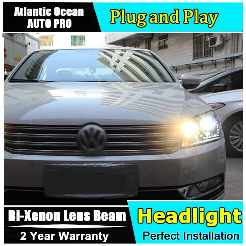 2011-2015 headlights for vw passat b7 Europe car styling bi xenon lens LED DRL HID KIT headlamps parking | Автомобили и мотоциклы