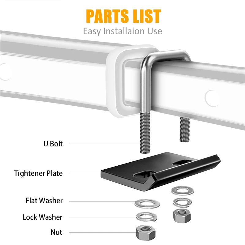 MICTUNING U-Bolt Rust Free Hitch Tightener Lock Heavy-Duty Stainless Steel Anti-Wobble Stabilizer Compatible w/ 1.25"& 2" Hitch