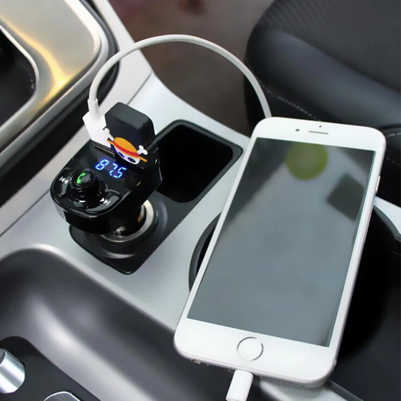 LCAV Car Bluetooth Charger FM Transmitter MP3 Radio Player With Dual USB Voltage LED Display TF Card Music HandFree Kit | Автомобили и