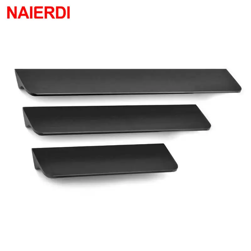 NAIERDI скрытые ручки шкафа алюминиевый сплав кухонный шкаф для выдвижных ящиков