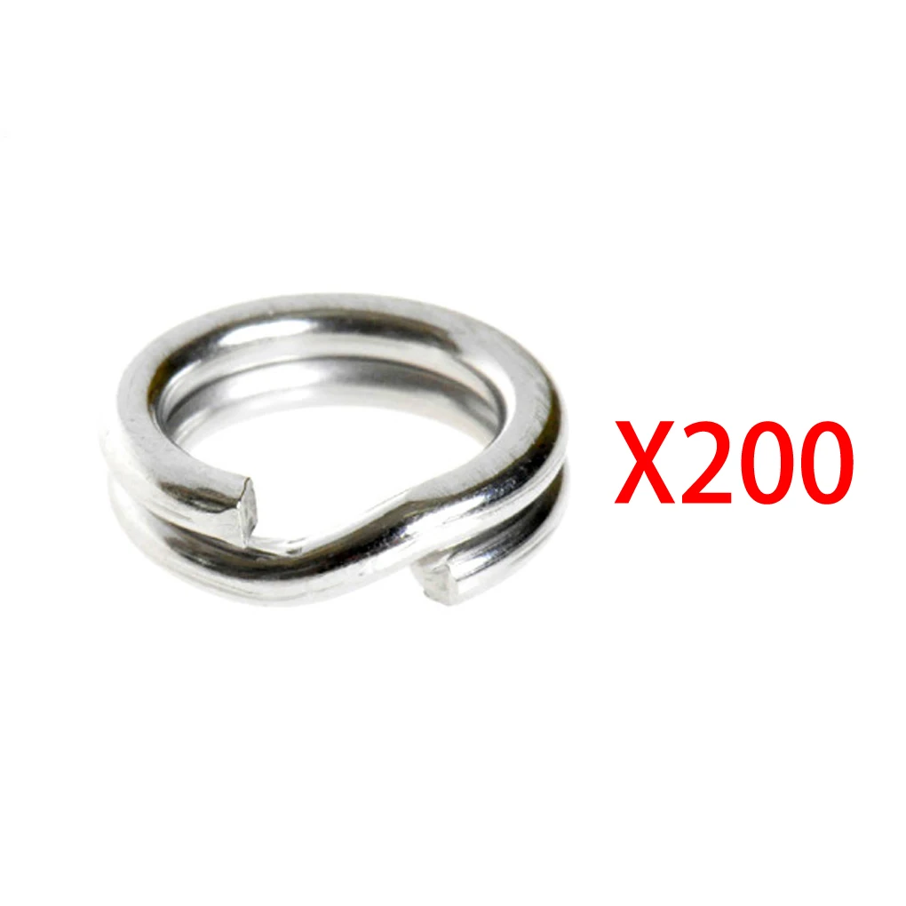 

200Pcs Fishing Solid Stainless Steel Snap Split Ring Lure Tackle