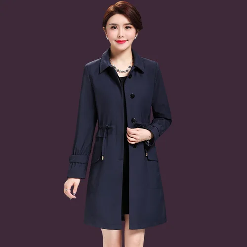 Autumn Korean Version Women Windbreaker New Style Winter Pure Color Xxxxl Designs Female Work Wear Simple Fashion Slim Coat | Женская