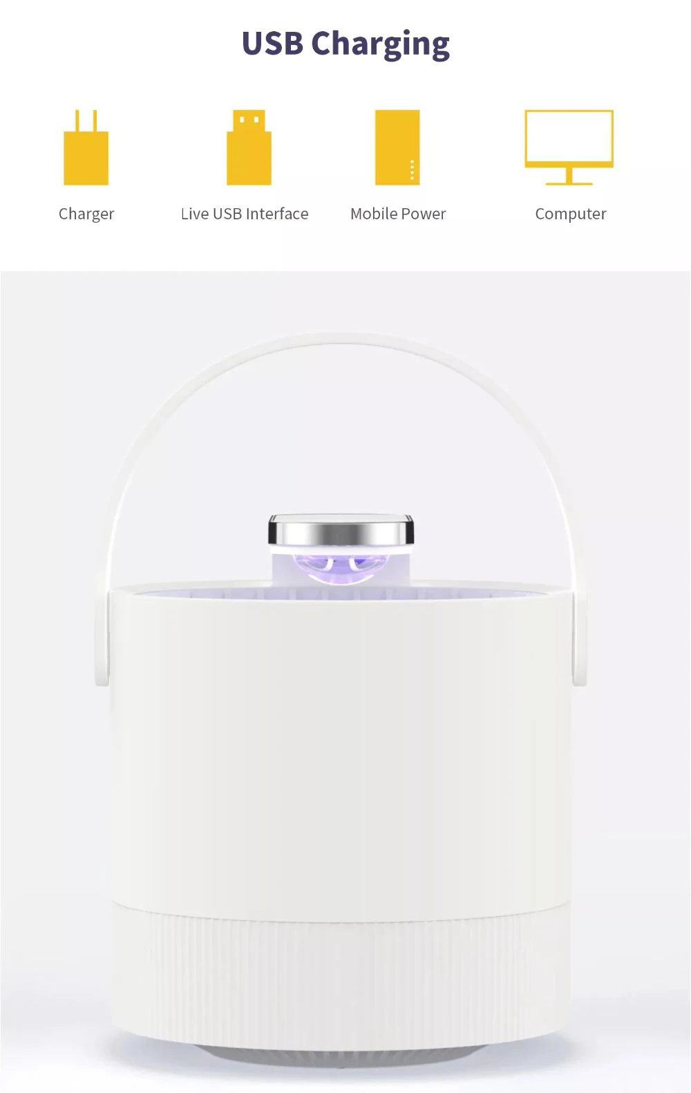 Xiaomi комаров убийца лампа ловушка УФ умный светильник USB Электрический фотокаталитический репеллент против комаров насекомых