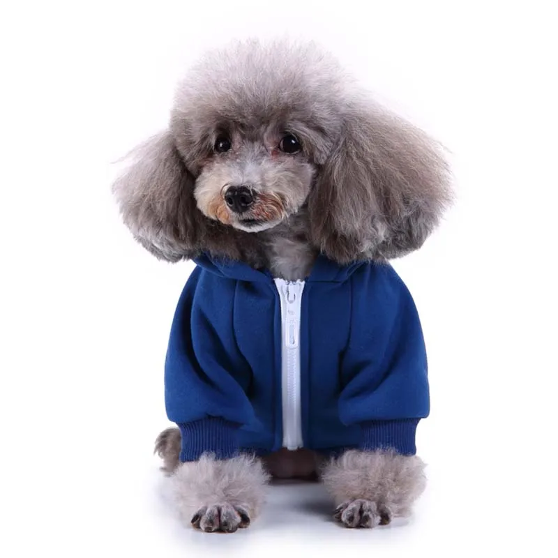 Щенок однотонная одежда собака худи с капюшоном с молнией для Зима Осень Pet LOVE письмо Повседневный костюм поставка одежды для питомцев
