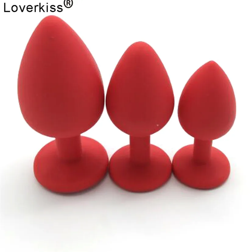 Анальная пробка Loverkiss набор из 3 предметов силиконовая с позолоченными
