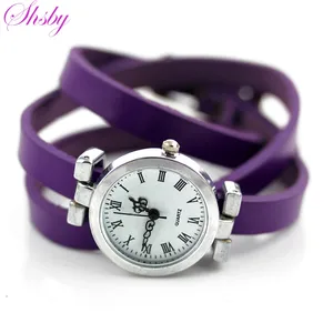 shsby New  fashion hot-selling women's long leather female watch  ROMA  vintage watch women dress wa in India