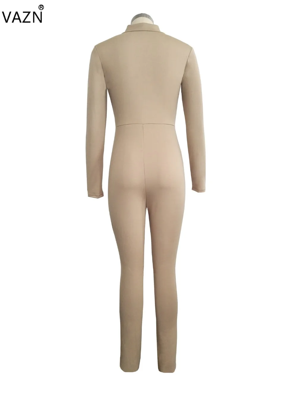 VAZN Autumn 2019 Hot Fashion Ladies Casual Jumpsuits Solid Full Sleeve High Street Lady Skinny Tracksuit Long Romper SMR9073 | Женская