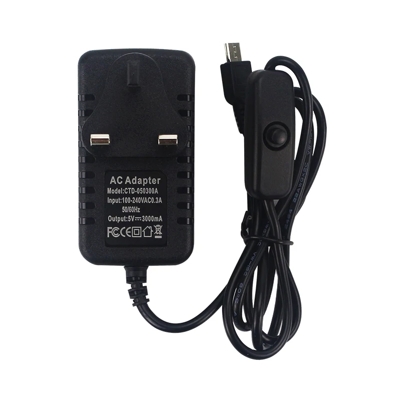 Raspberry Pi 3 Model B + Мощность адаптер 5В 3A Micro USB Порты и разъёмы Питание с коммутатор