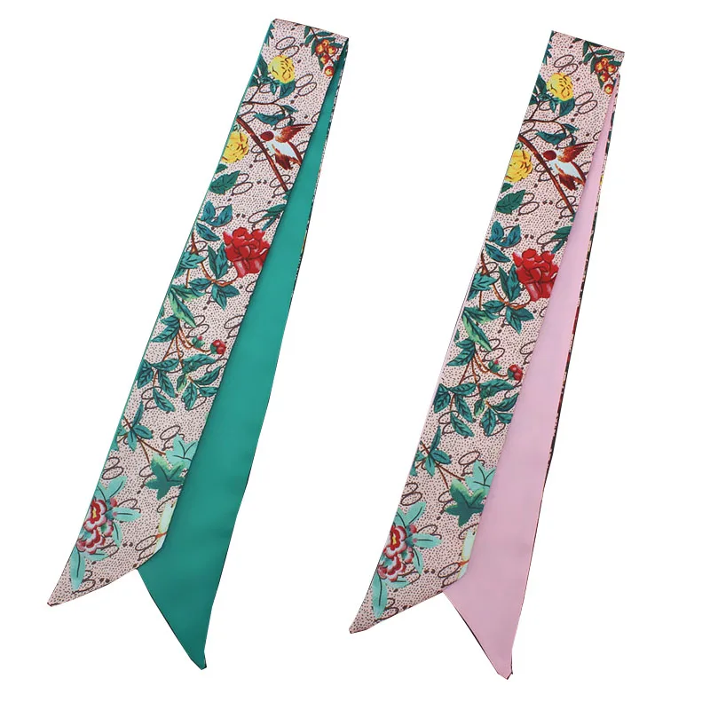 Женский шелковый шарф с цветочным принтом однотонная Лоскутная сумка шарфы для