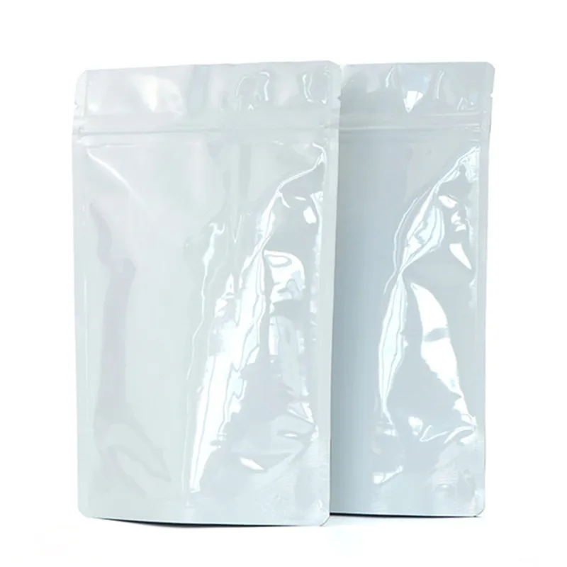 Оптовая продажа Глянцевая белая алюминиевая фольга Ziplock мешок закуска печенья