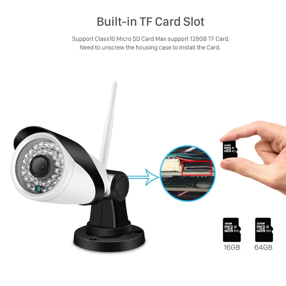 ANBIUX 1080P Wifi Проводная 2MP ip камера безопасности Аудио запись ONVIF P2P Обнаружение