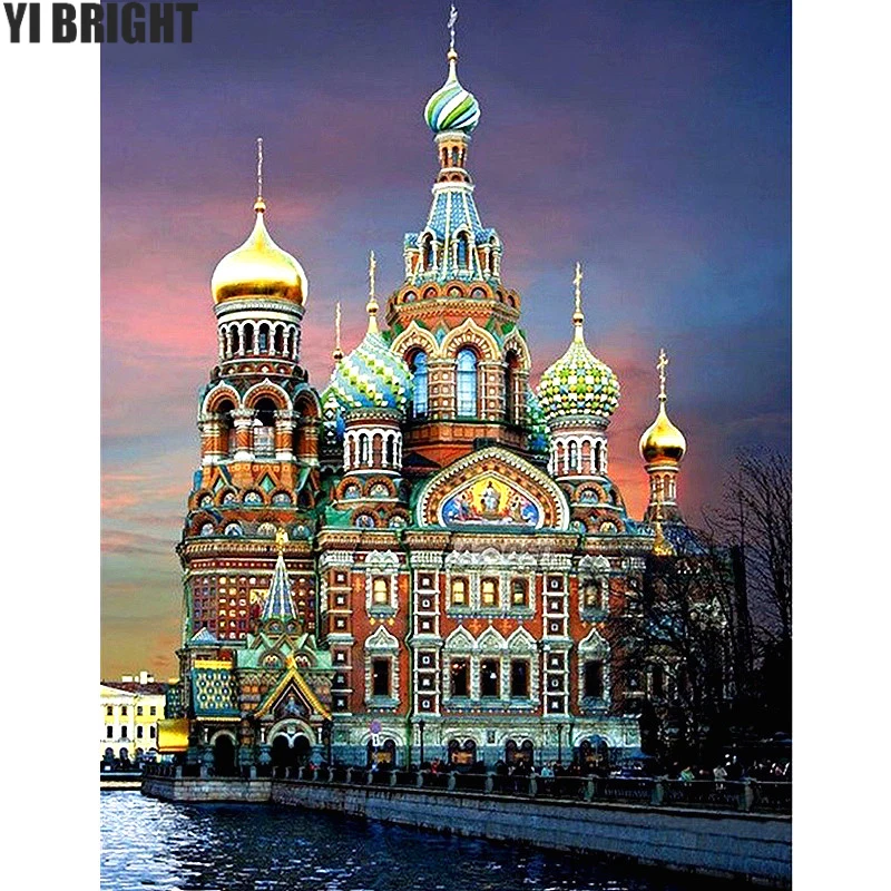 

5D DIY Diamond Embroidery St. Petersburg Church Diamond Painting Cross Stitch Full Square Rhinestone Mosaic Home Decor