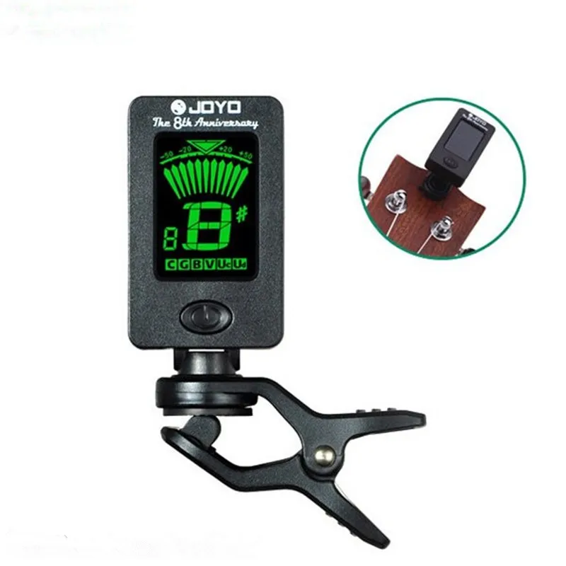 Joyo JT-01 хроматический с зажимом цифровой тюнер вращающийся на 360 градусов Гитарные тюнеры машины для гитары бас скрипки укулеле+ батарея