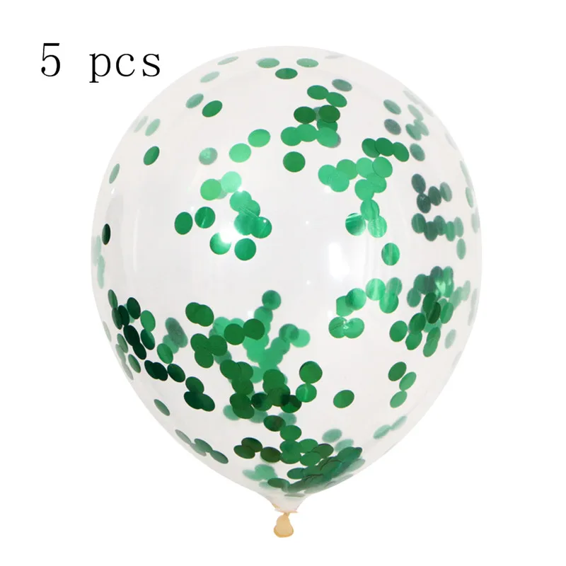 5pcs confetti 15 шт./партия Гавайские летние праздничные Декоративные искусственные тропические Пальмовые Листья зеленый латекс конфетти воздушные шары для лета Декор ко дню рождения - Цвет: 5pcs confetti