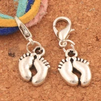 small feet lobster claw clasp charm beads 26 7x9mm 28pcs zinc alloy jewelry diy c558
