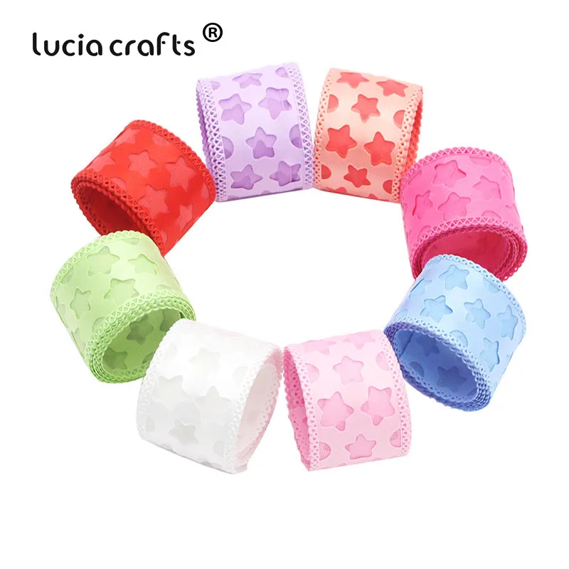 Lucia crafts 5y/6y 40 мм Звездные ленты из органзы для свадебного домашнего декора DIY шитье подарочная упаковка аксессуары ручной работы P0707