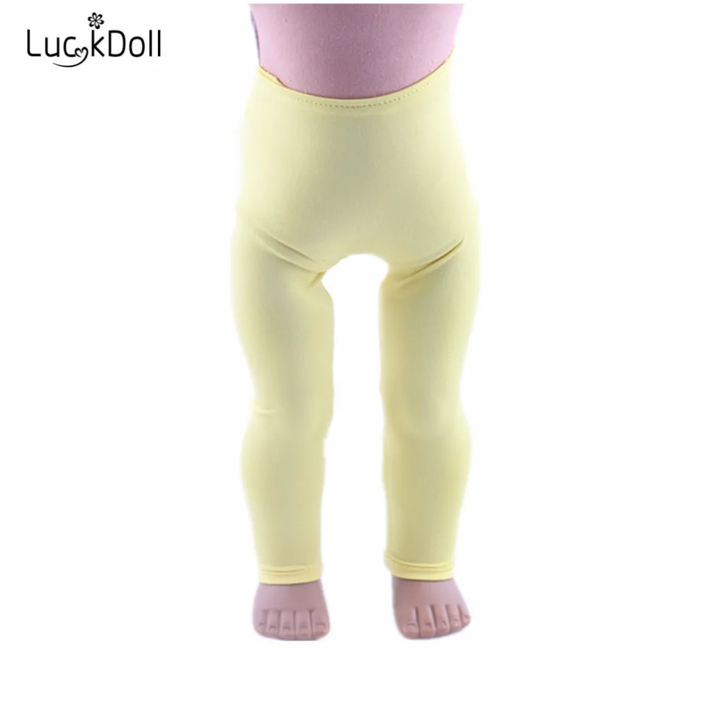 LUCKDOLL Новые повседневные однотонные леггинсы подходят 18 дюймов Американский 43 см детская кукла одежда аксессуары, игрушки для девочек, поколение, подарок