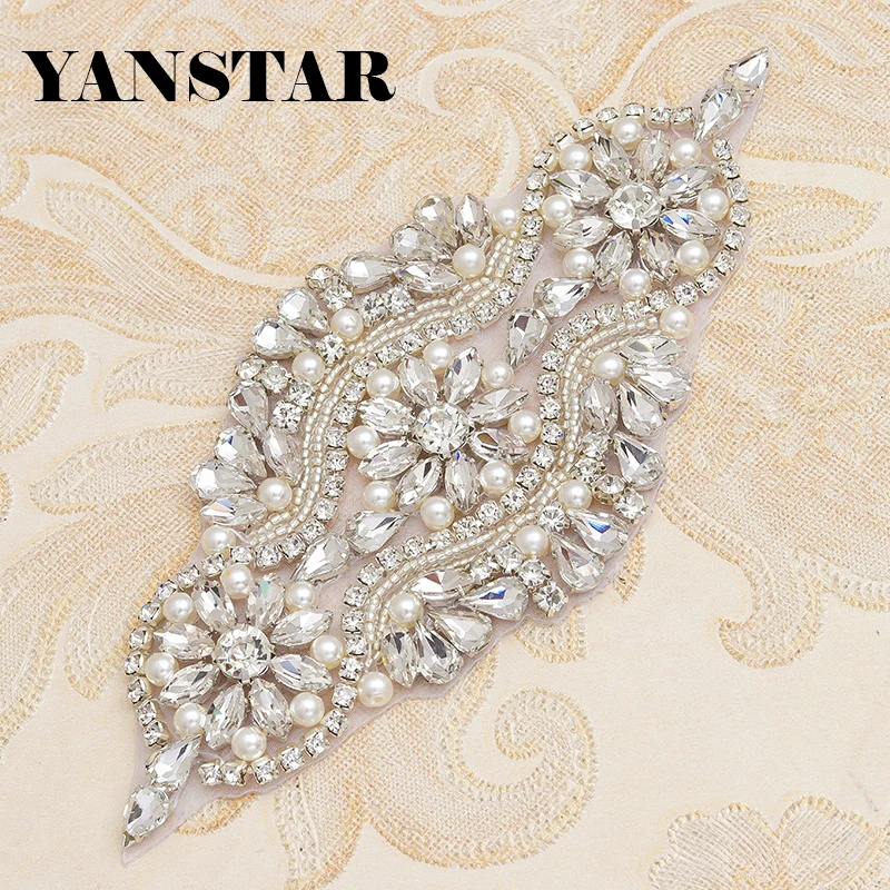 YANSTAR(10 шт.) оптовая продажа Свадебные ремни с искусственными бусинами розовое