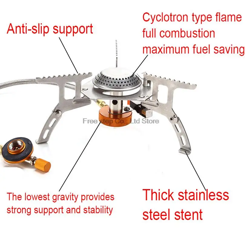 280G Camping stove Gas Stoves Portable Electronic ignition Outdoor Cooker Stove Split type Aotu | Спорт и развлечения