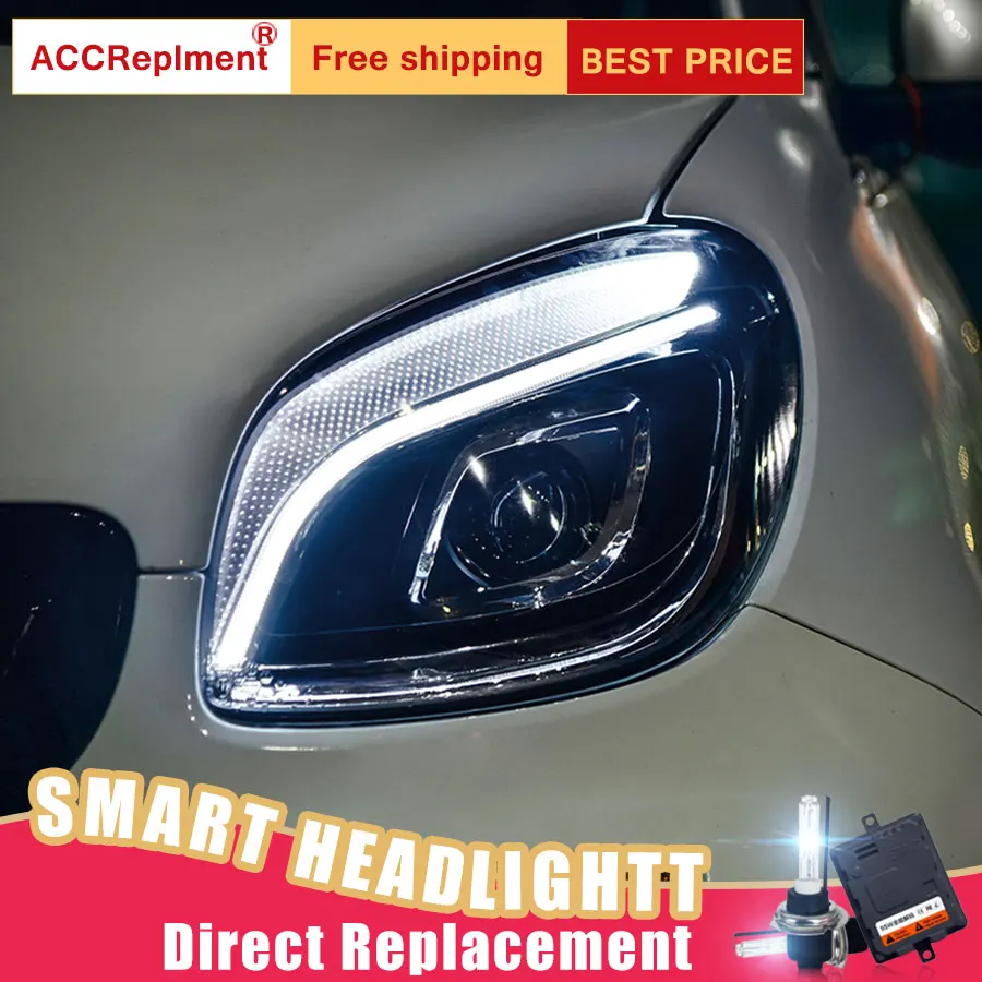 2 шт. светодиодный фары для Benz smart- светодиодный автомобильный фонарь ангельские глазки ксенон HID комплект Противотуманные фары светодиодный дневные ходовые огни