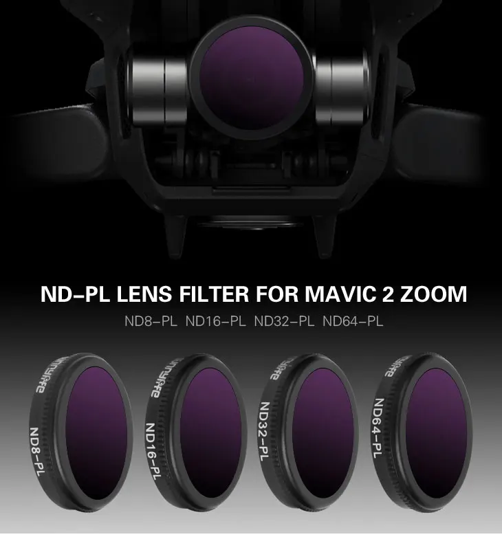 2 в 1 ND-PL для DJI Mavic 2 ZOOM camera ND8 ND16 ND32 ND64 фильтр для объектива нейтральная плотность поляризационный фильтр комплекты крышка Запасные части