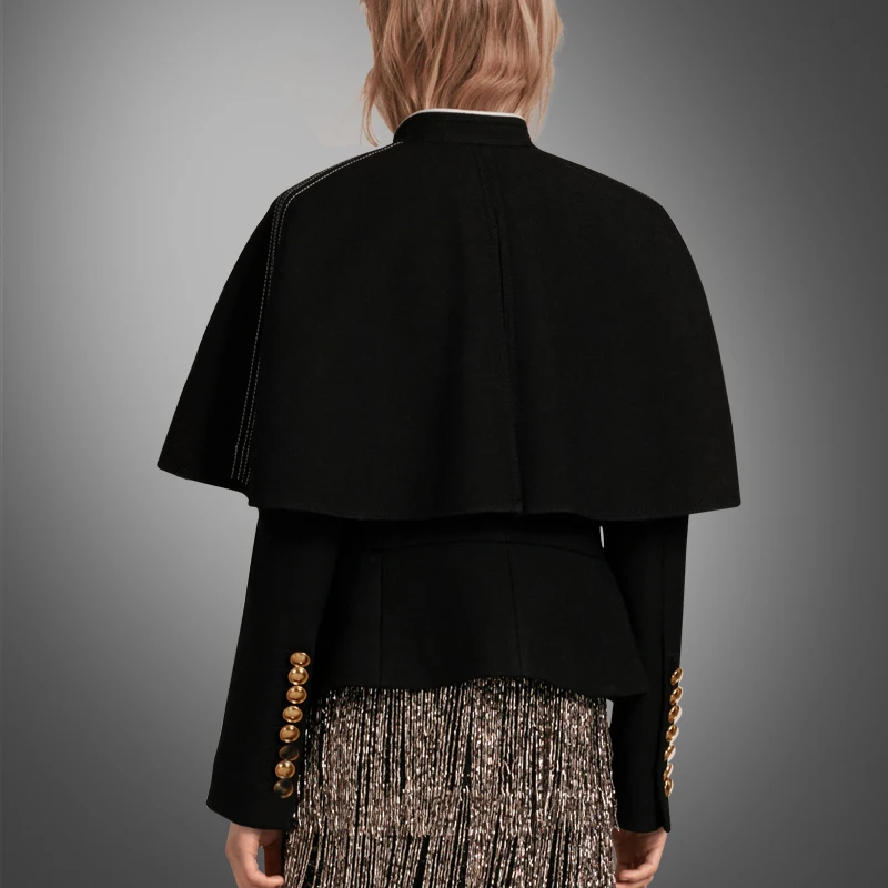 Пальто с карманами на пуговицах сезон осень зима модная куртка в европейском