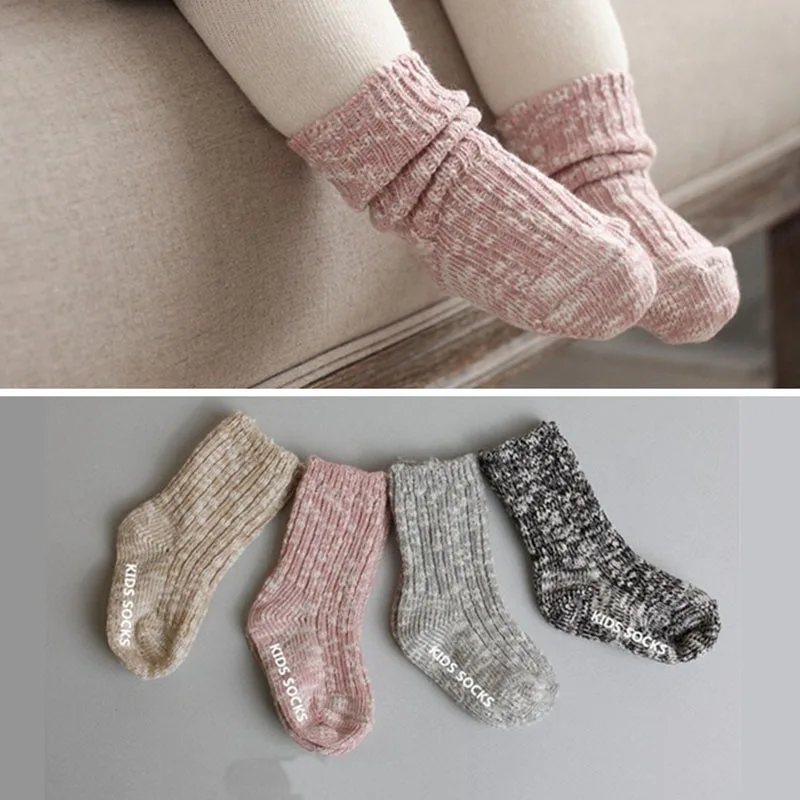 

2016 Fashion Pure Cotton Coarse Needle Flowers Baby Non-slip Meias/Calcetines Children Bamboo Cotton Breathable Baby/Kids Socks