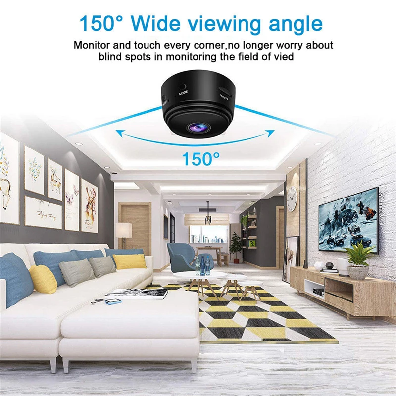 150 градусов Full HD 1080P A9 Автомобильная камера Wifi видеокамера ночного видения