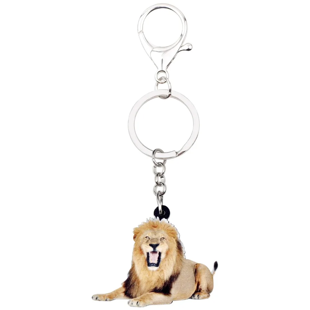 WEVENI акриловые режущие цепочки брелок в форме льва сумка для ключей африканская