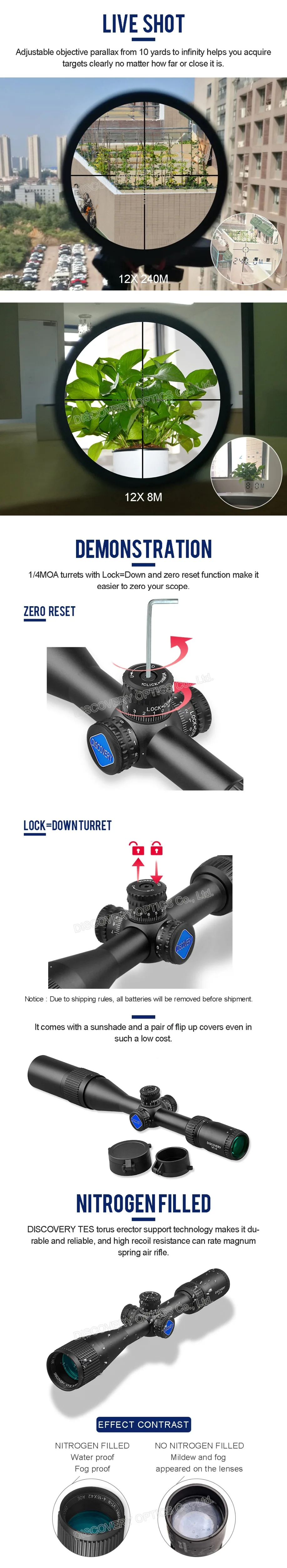 Дискавери оптика VT-R 4-16X42 AOE Tacticle Riflescope Mil точка сетка с подсветкой Охота Socpe