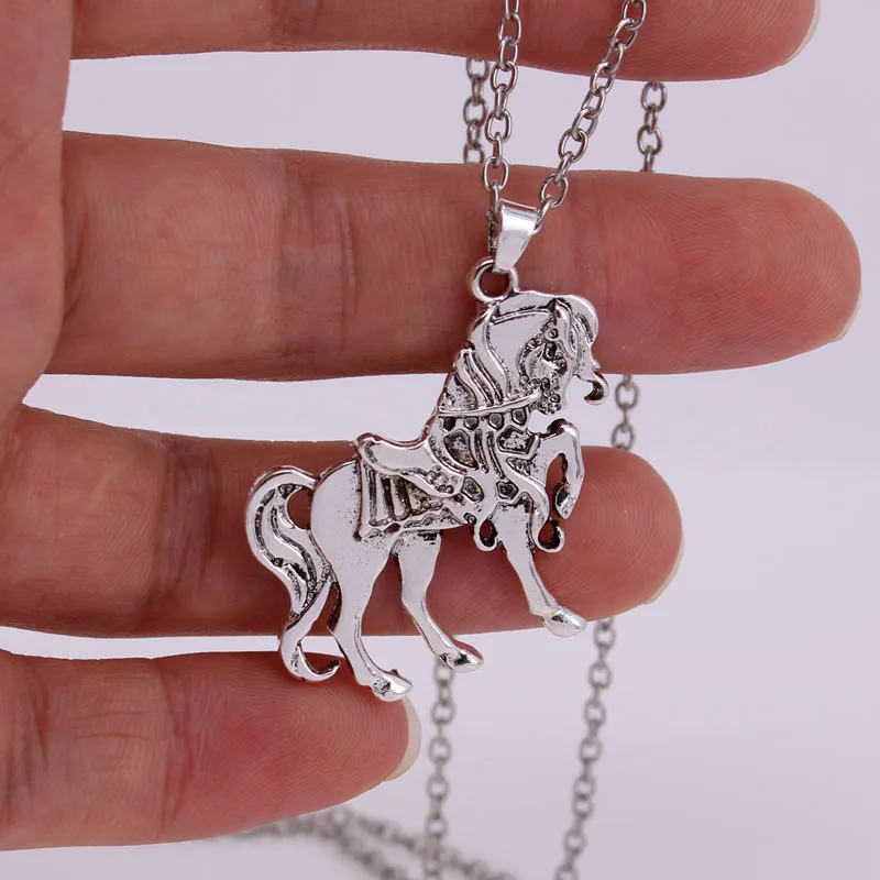 

hzew new Ancient silver color horse pendant necklace horse Wedding Jewelry