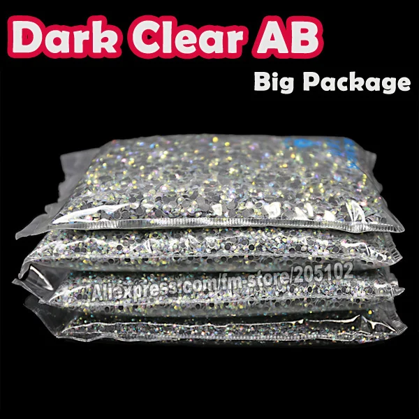 Большая упаковка 30 брусок SS30 темно-прозрачные стразы AB горячей фиксации большой