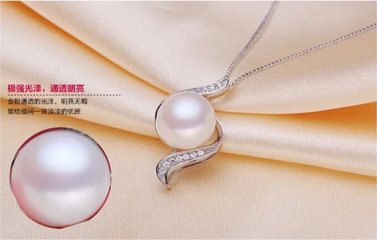 Elegant Big Real Natural Freshwater Pearl Necklaces &amp Pendants For Women/Ladies/Girls Fine Jewelry 925 Pure Sterling Silver | Украшения