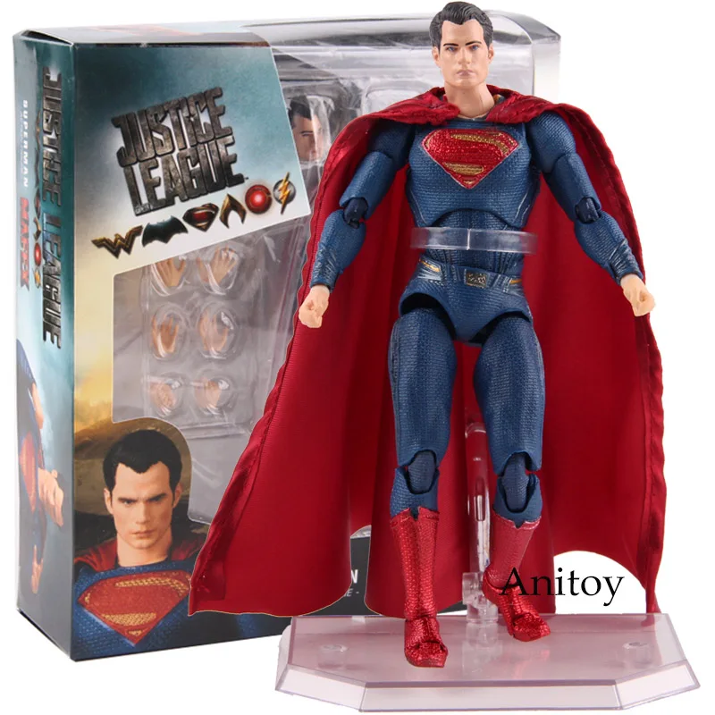 with box Лига Справедливости Супермен фигурка ПВХ Медиком игрушка MAFEX № 057 фигурка Коллекционная модель игрушки для мальчика 16 см - Цвет: with box