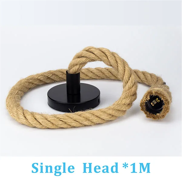 Single head 1M Светодиодный светильник Эдисона G150, лампа накаливания 4 Вт, AC220V, теплый желтый ампул, пеньковая веревка, разъем, классический дизайн, вечерние, свадебные украшения - Испускаемый цвет: Single head 1M