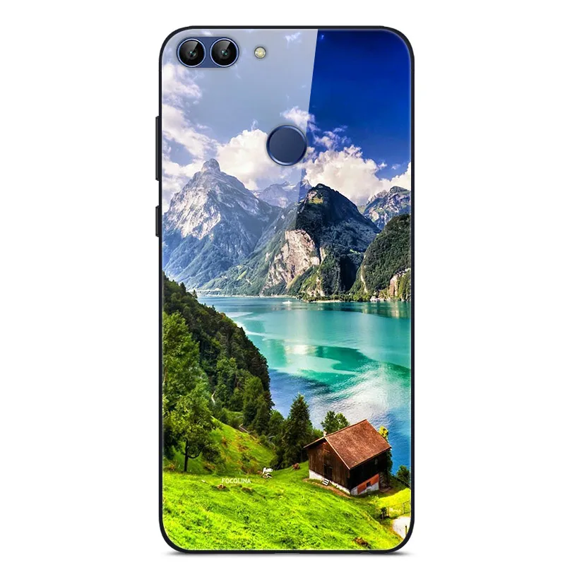 Для huawei P Smart чехол PSmart чехол из закаленного стекла для телефона черный чехол-бампер для huawei P Smart FIG-LX1 FIG-LX3 5,65" - Цвет: 18