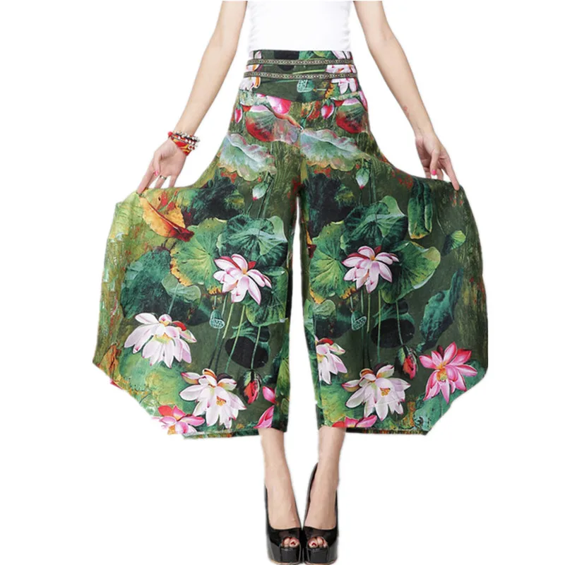 Брюки-Палаццо женские хлопково-льняные винтажные штаны элегантная одежда