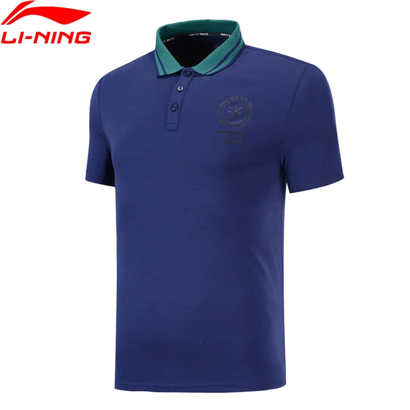 Li Ning мужские футболки поло серии Уэйд 100% хлопок облегающая Повседневная мягкая