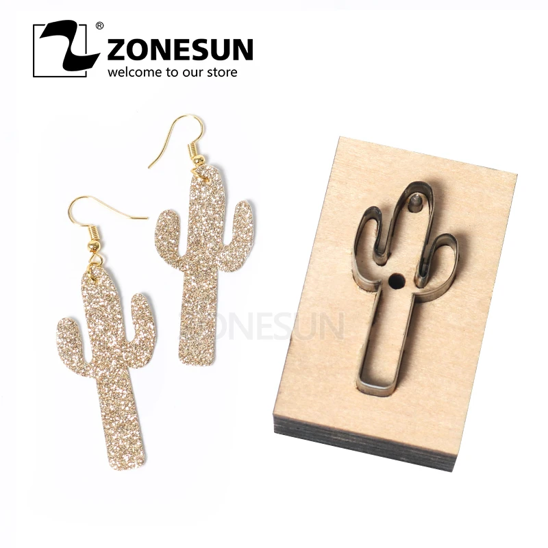 ZONESUN DIY Резак Кожаные серьги для резки кактус кожа украшения шаблон высечки
