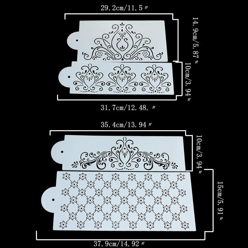 4Pcs/Set Princess Lace Cake Stencil Set Craft Stencils Border Decorating | Дом и сад
