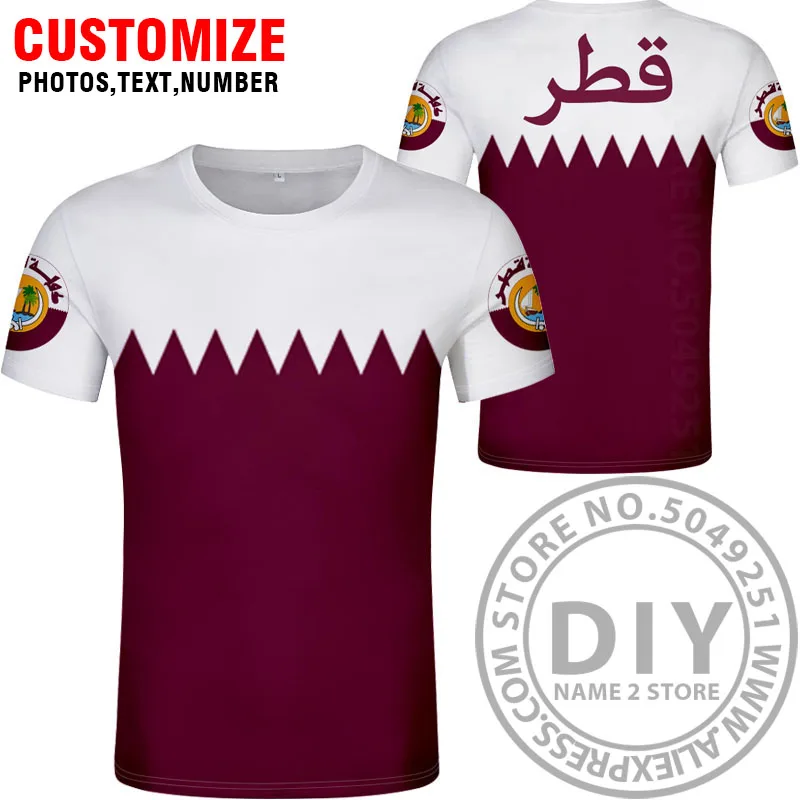 Style 3 STATE OF QATAR футболка diy изготовление под заказ имя номер qat футболка Национальный флаг qa арабский Страна Печать фото текст одежда - Цвет: Style 3