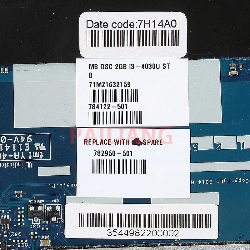Pailiang материнская плата для ноутбука hp Probook 450 G2 I3 материнская плата 784122-001 784122-501 ZPL40/ZPL50/ZPL70 LA-B181P tesed DDR3