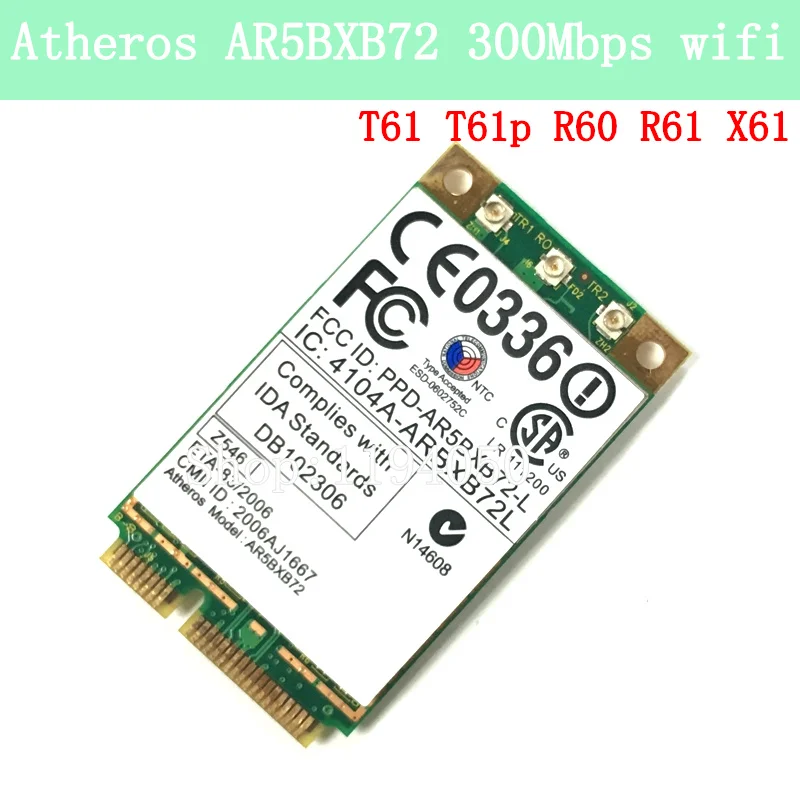 Плата Wi-Fi Atheros AR5BXB72 Ar5008 AR5418 802.11a/b/g/n 300M PCI-e карта IBM T60 R60 R61 T61 X61 T61P WLAN | Компьютеры и