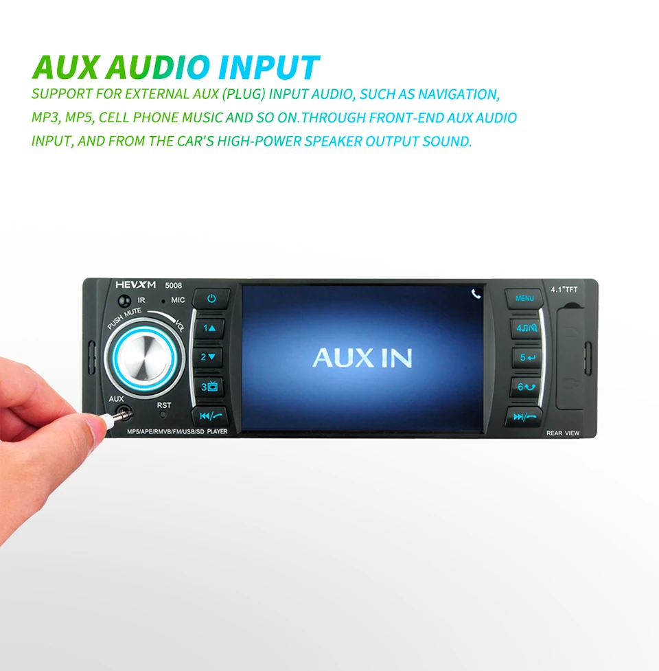 4," 1 Din цифровой дисплей Bluetooth универсальный MP5 плеер USB SD AUX FM Радио MP3 MP4 аудио Музыка Видео плеер ISO