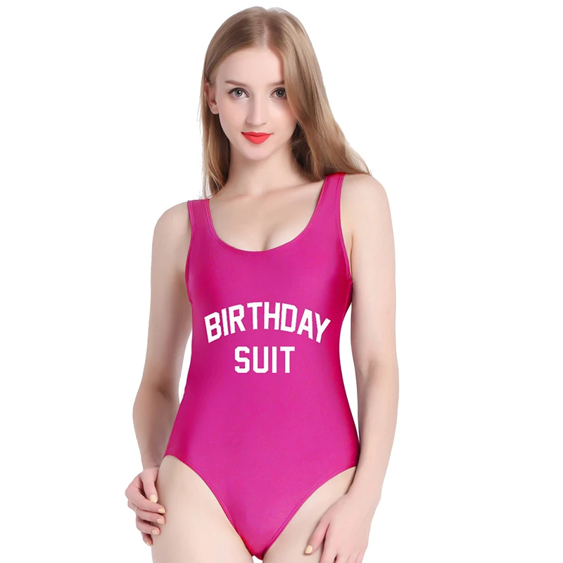 2018 Birthday Slay suit на день рождения Костюм золото Письмо печати Одна деталь купальник