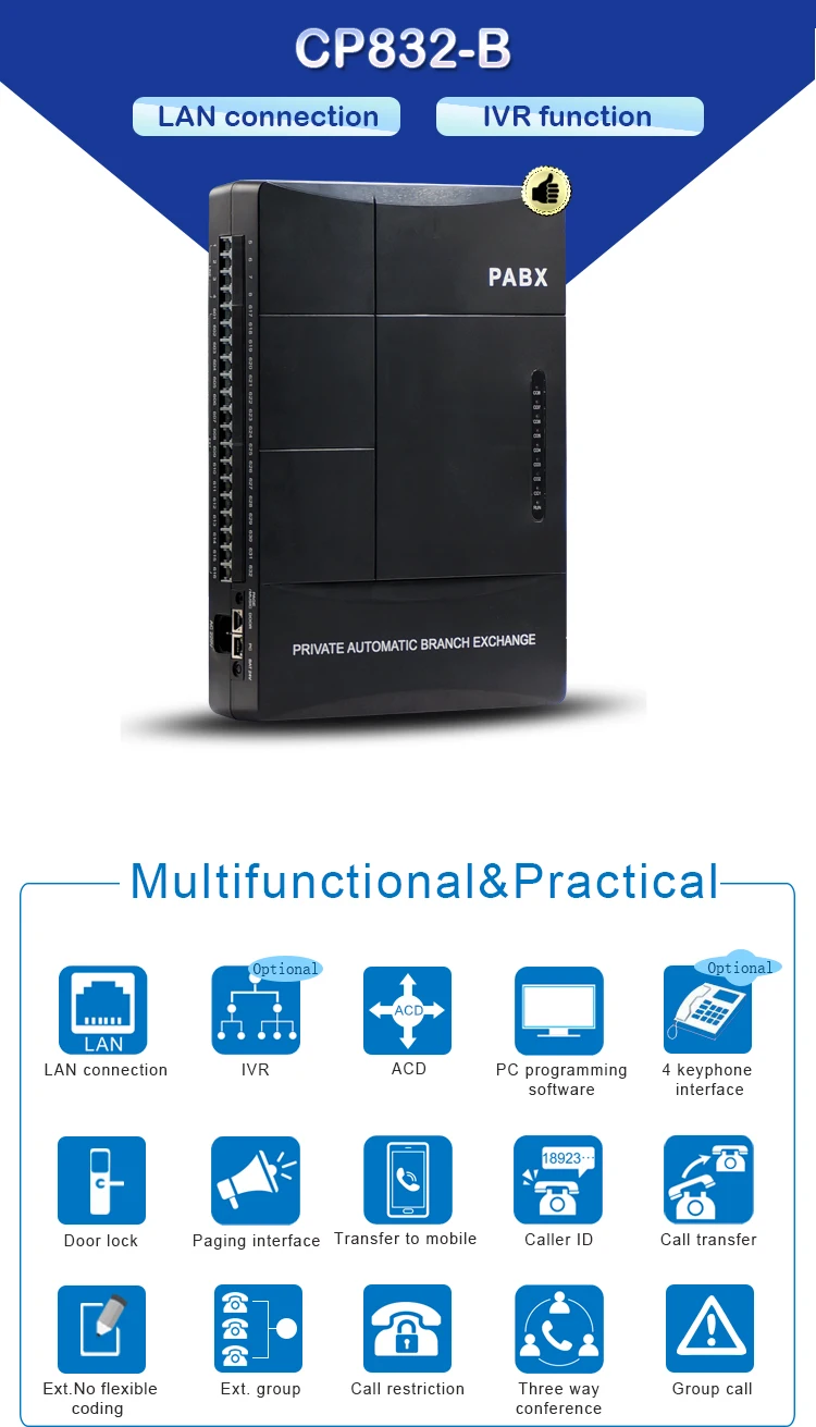 Excelltel телефонный обмен CP832 B 4 PSTN line 16 с 2 IVR|extension| |